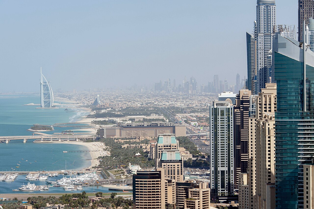 Dubai skyline and coastline
