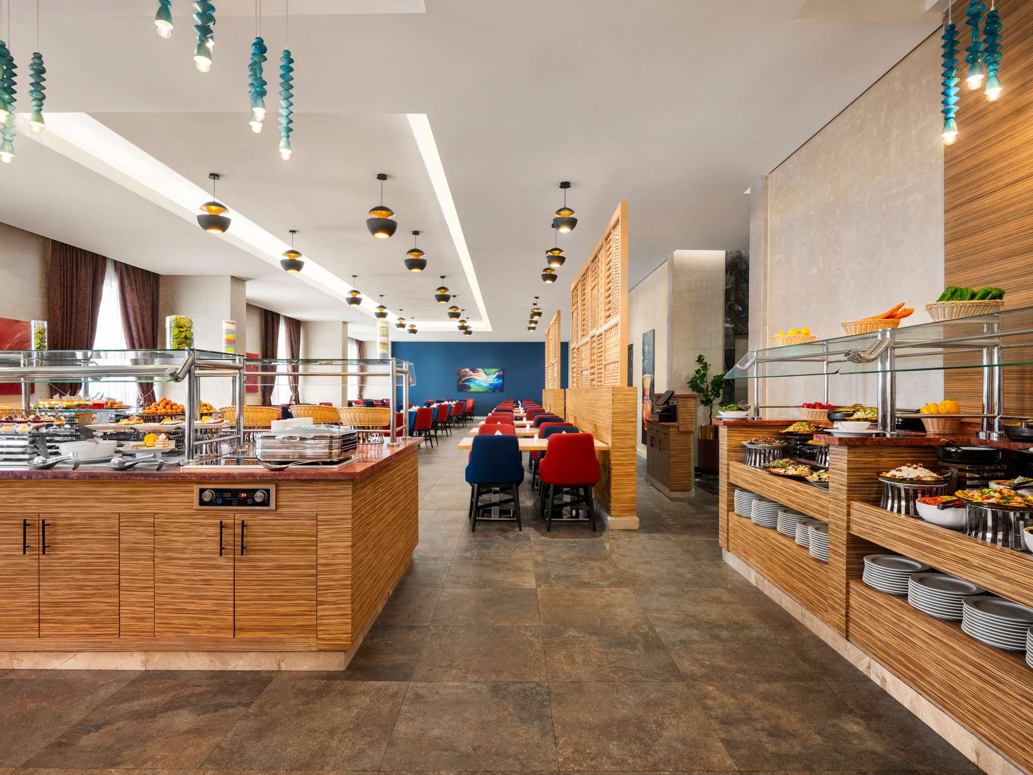 Buffet and dining area